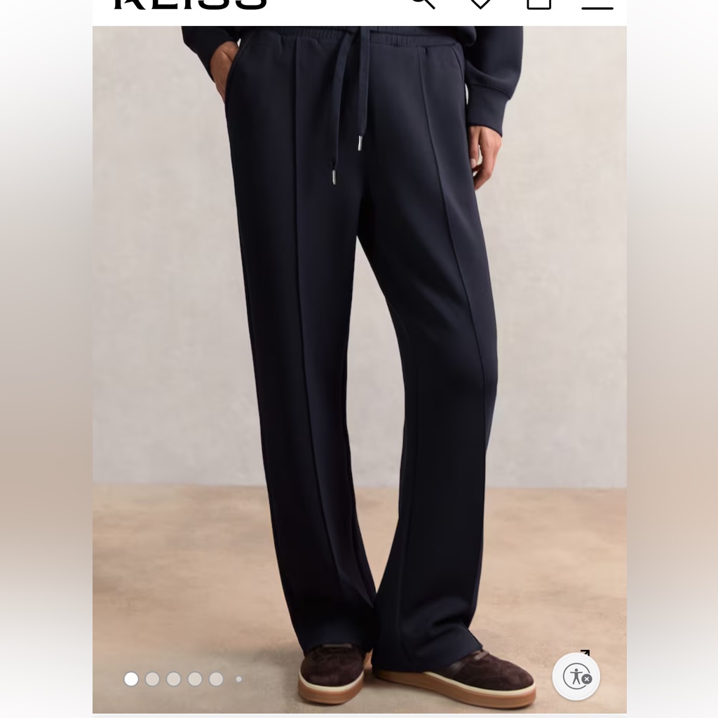 Reiss Navy Tailored Drawstring Trousers